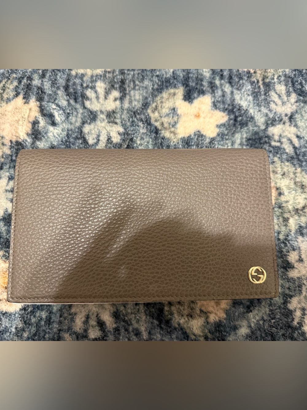 Gucci Pebbled Leather Wallet on Chain
